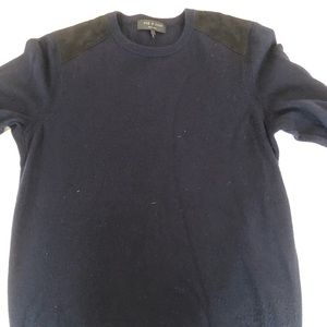 Rag and bone wool and suede sweater